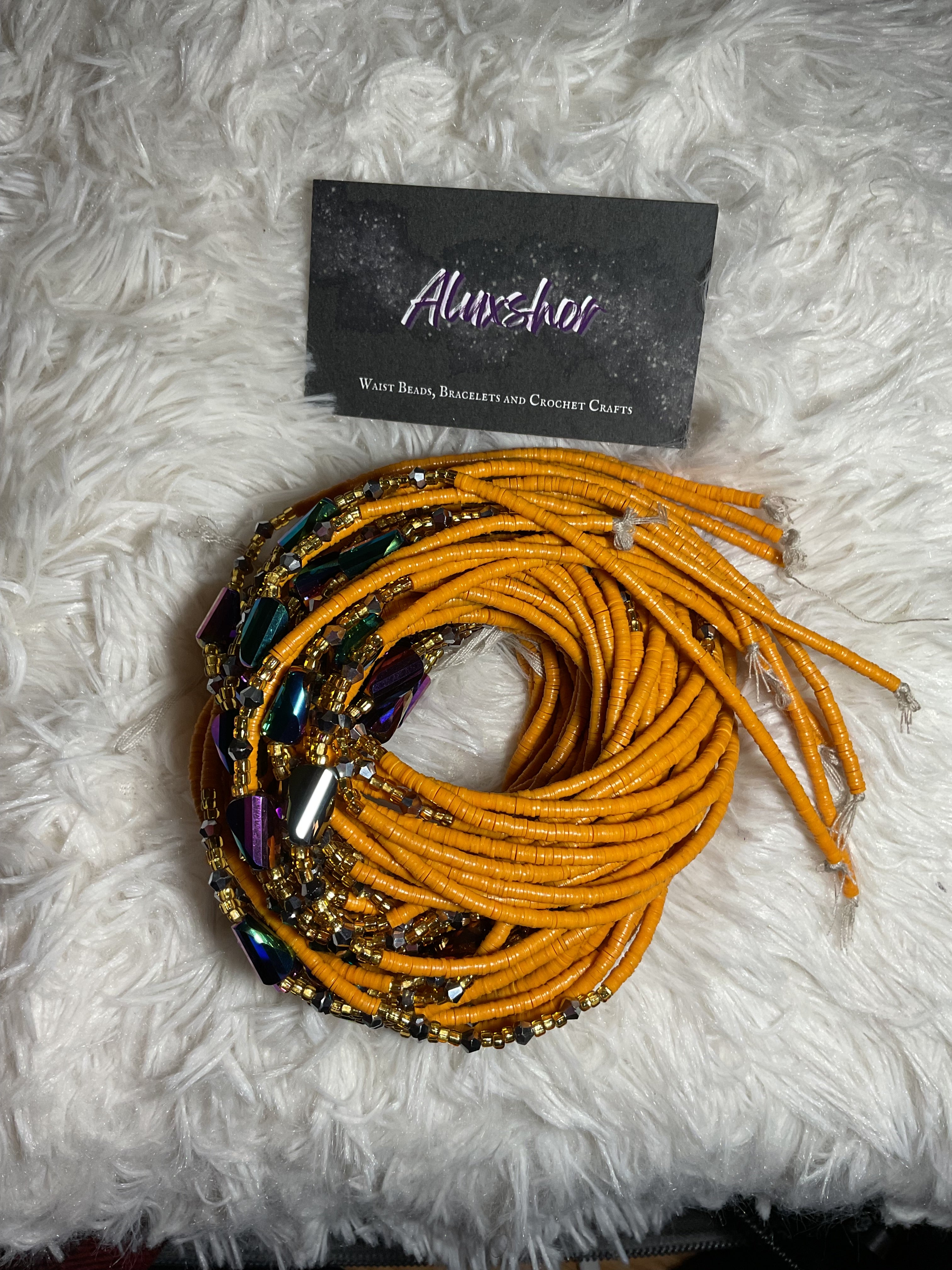 Light orange gemmed beads