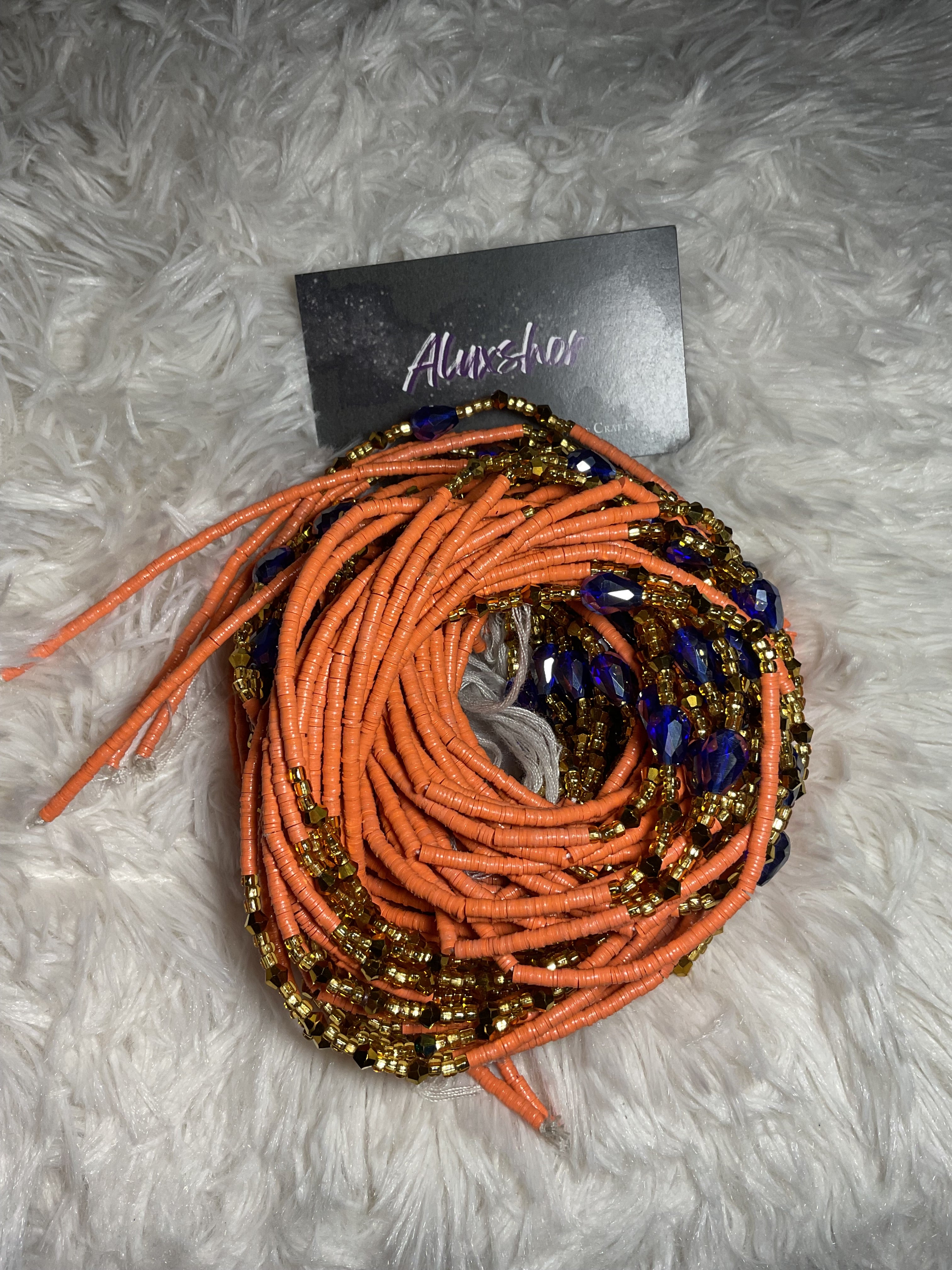 Coral Jeweled Beads