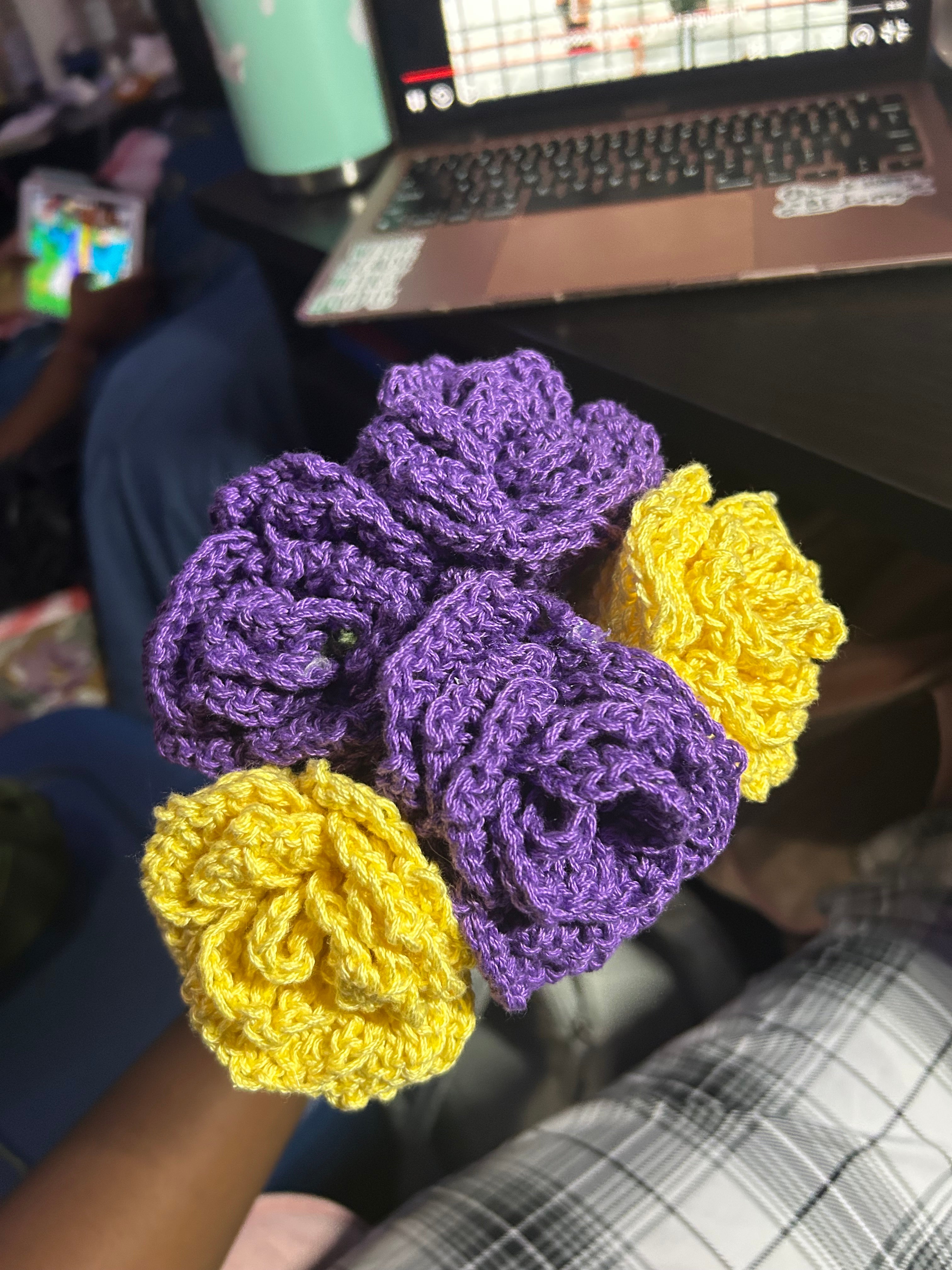 Crochet rose bouquets