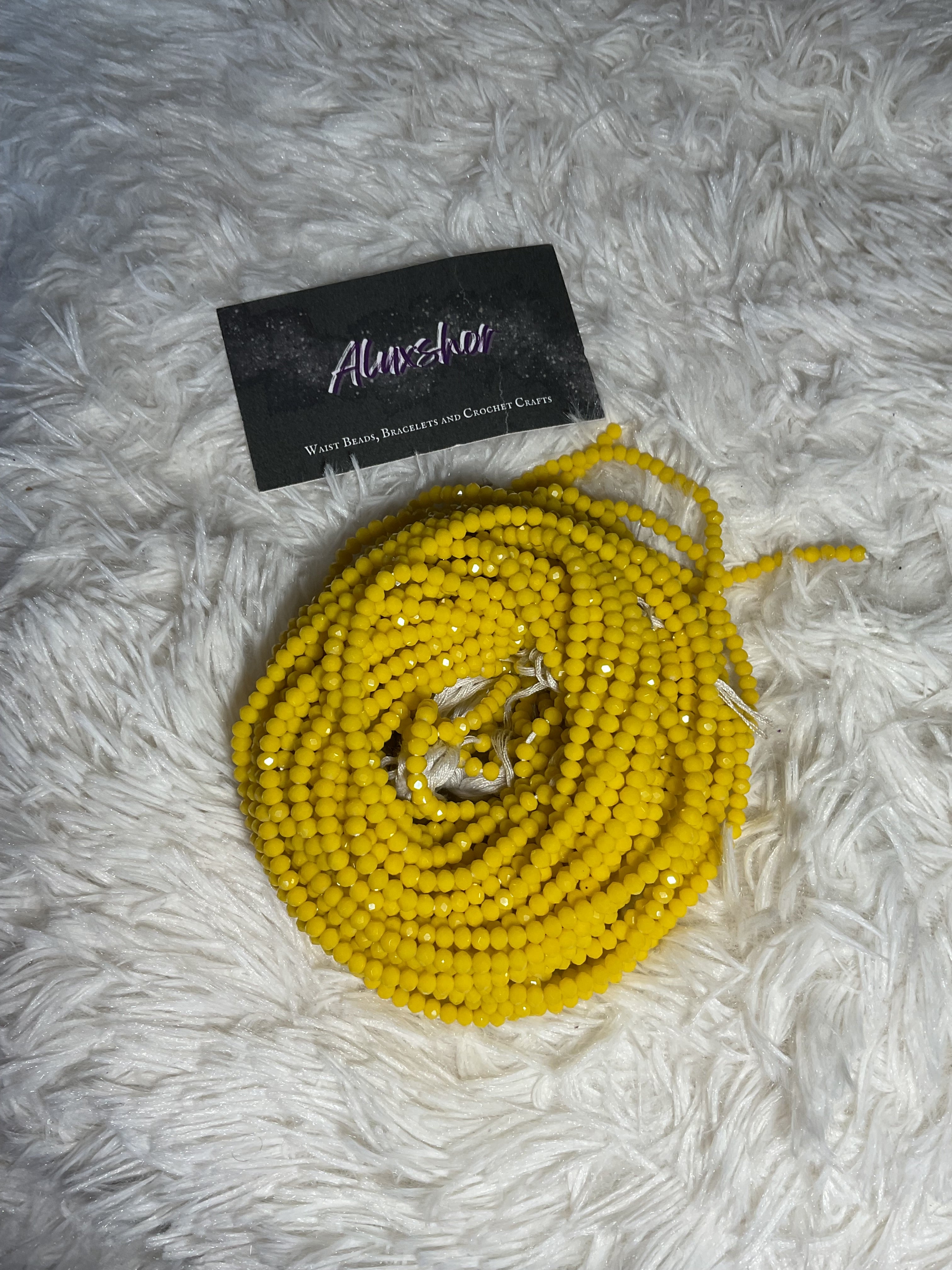 Yellow sparkle beads