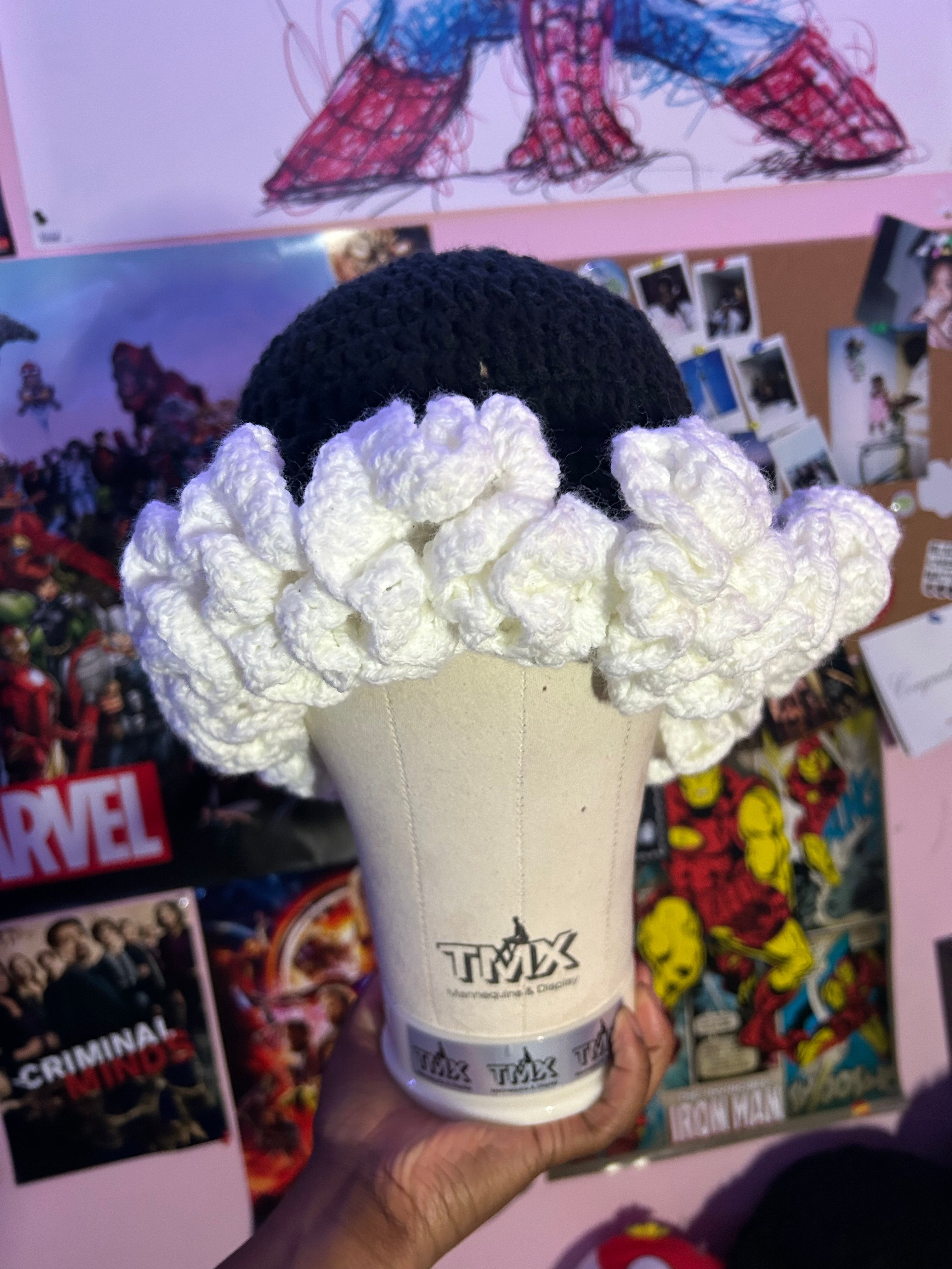Black and White Ruffle Hat