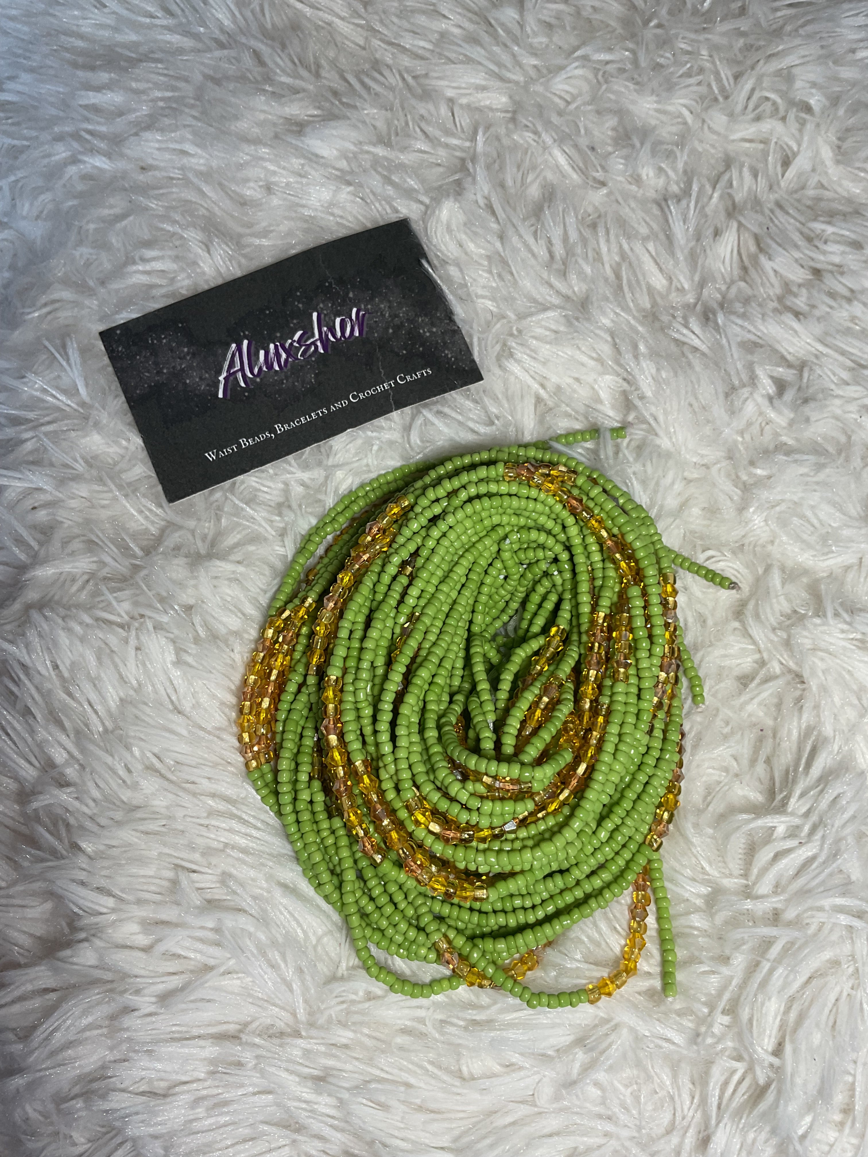Light green gemmed beads