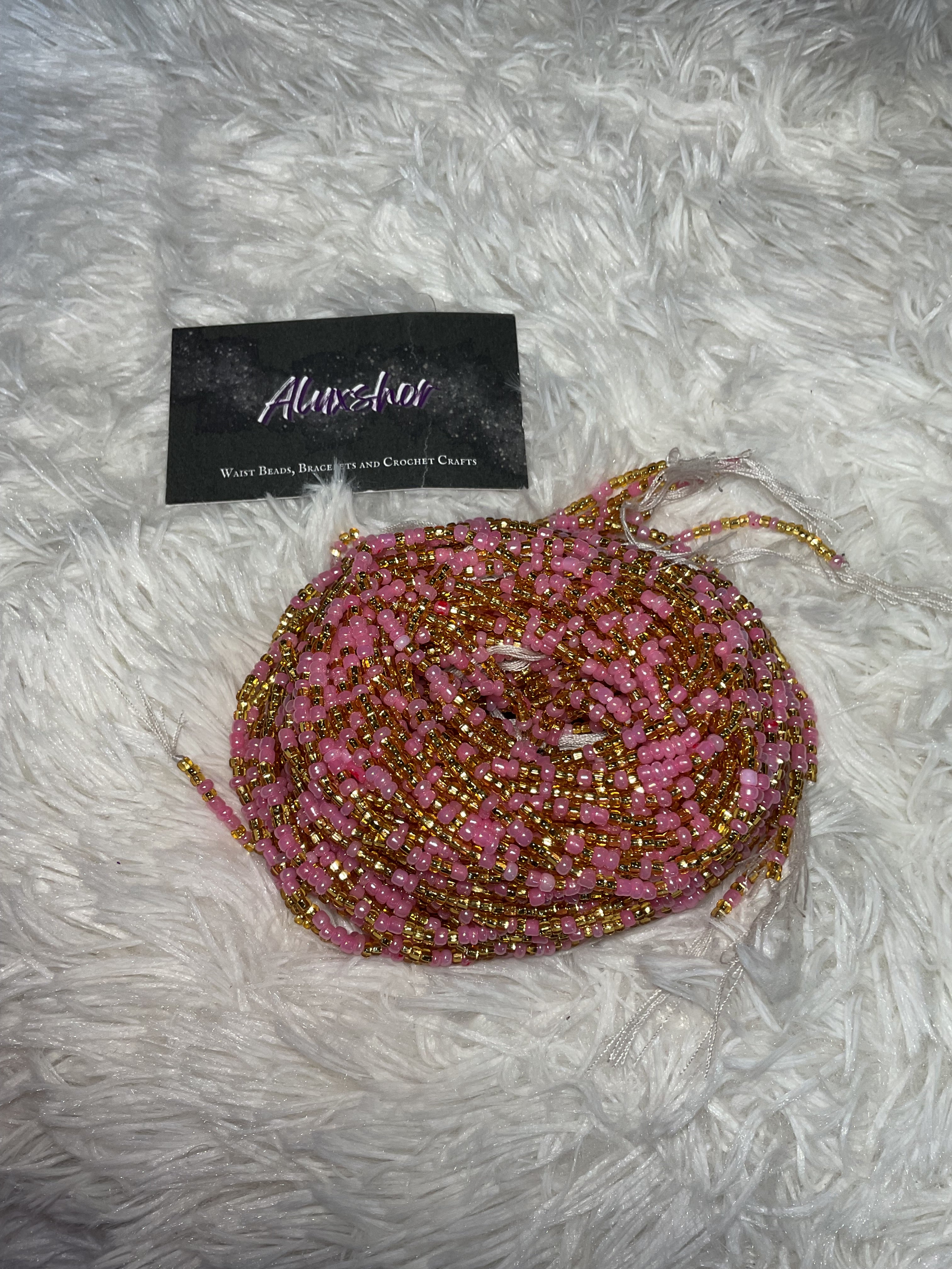 Pink sprinkle beads