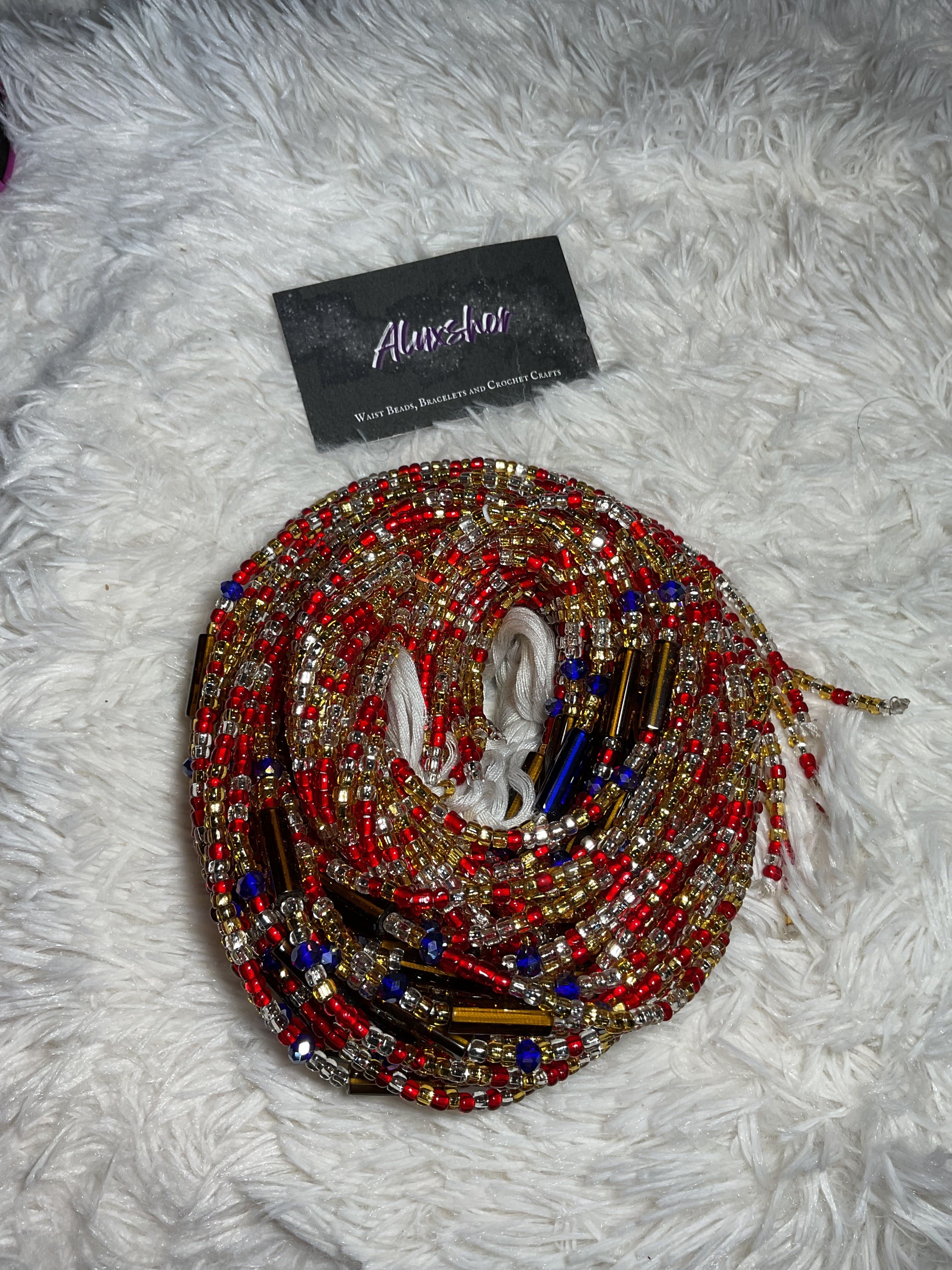 Red multi stone beads