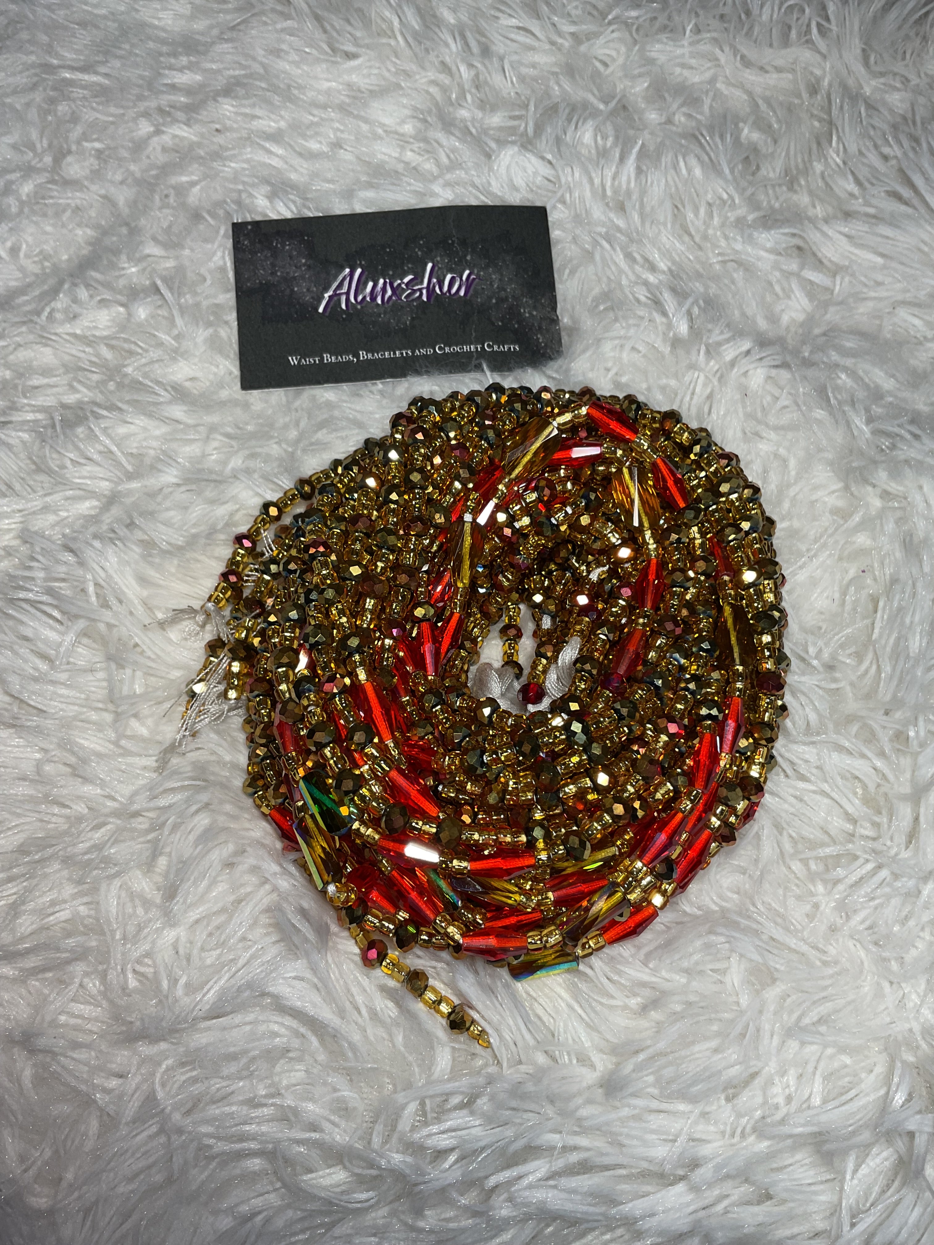 Royal red holographic gemmed beads