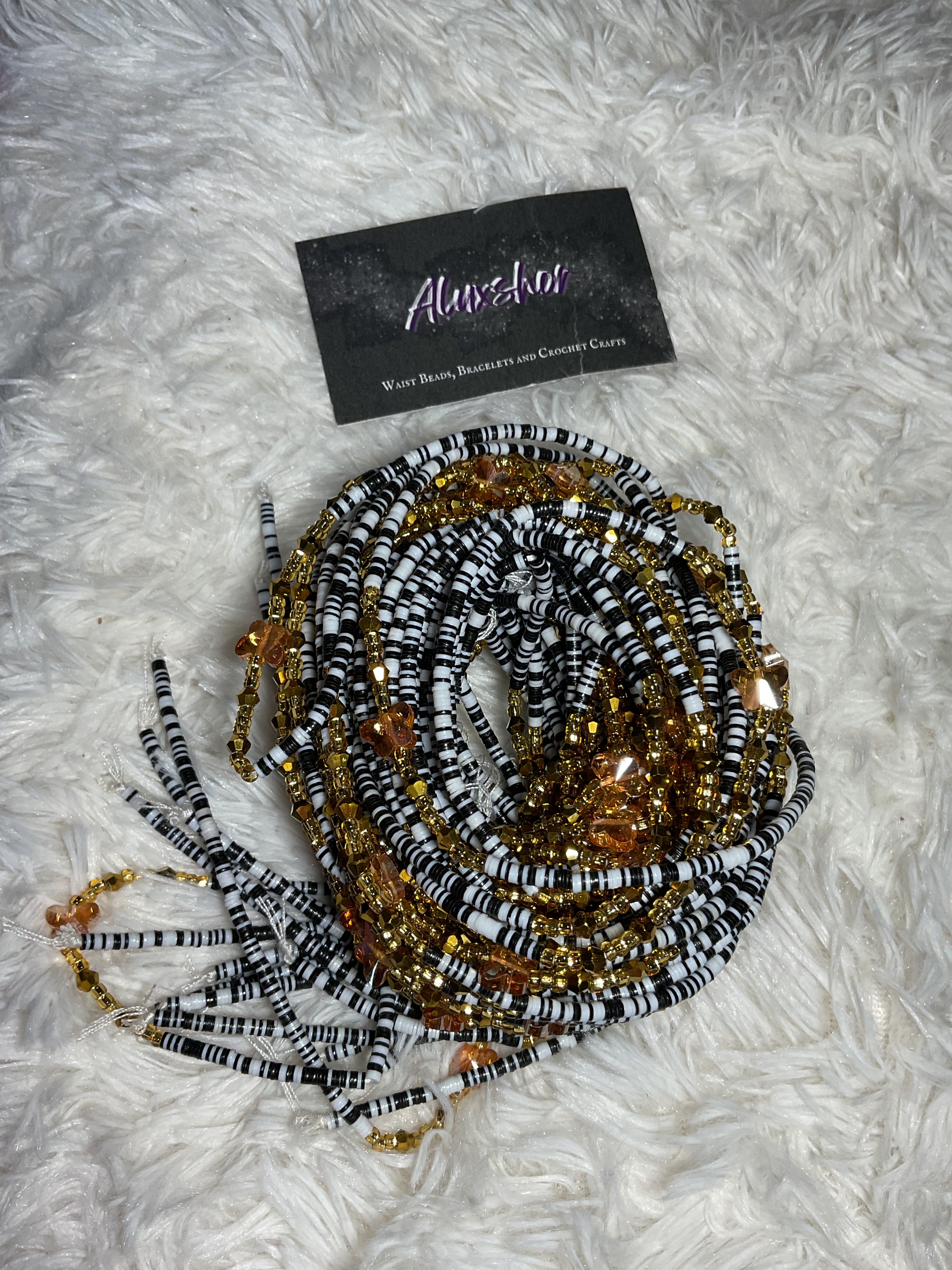 Black stripe butterfly beads
