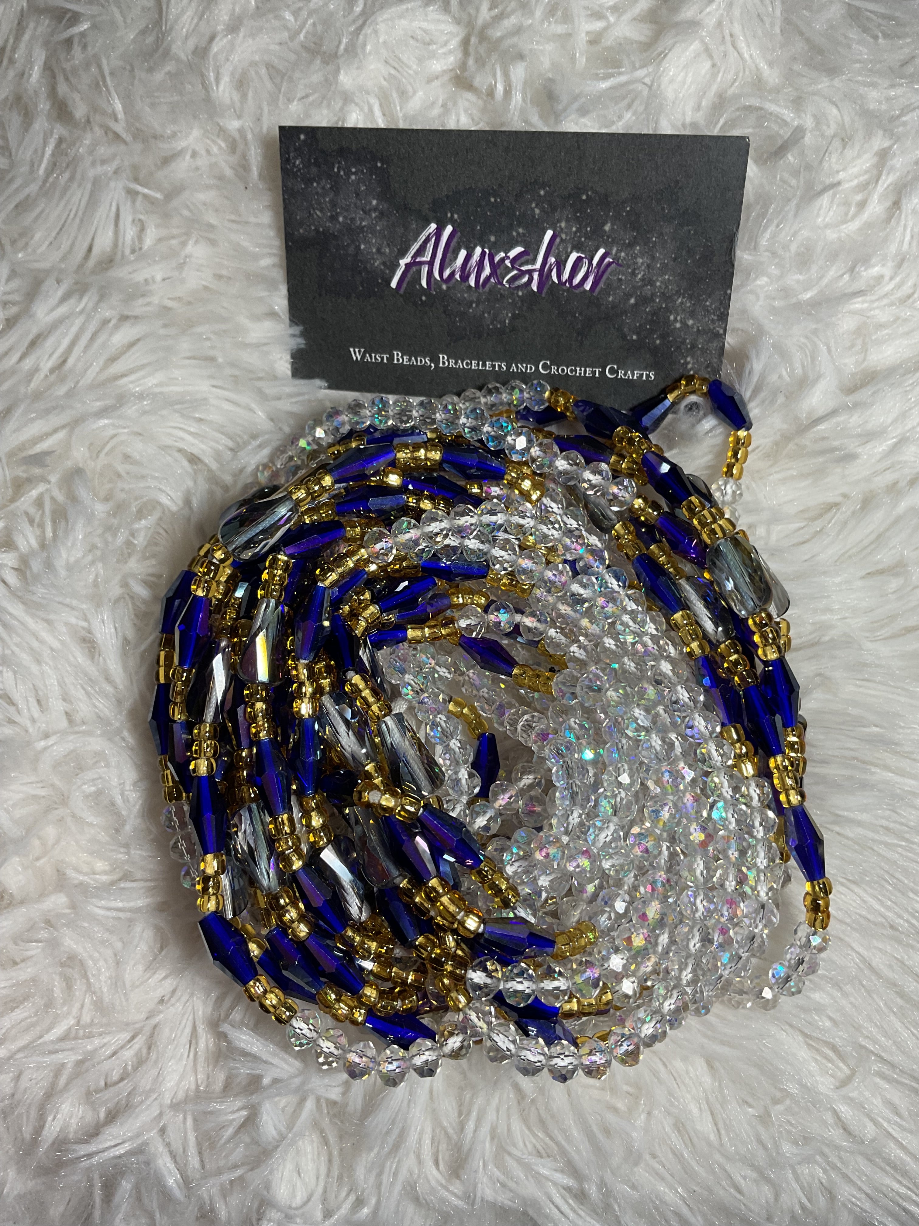 Clear Ice blue gemmed beads