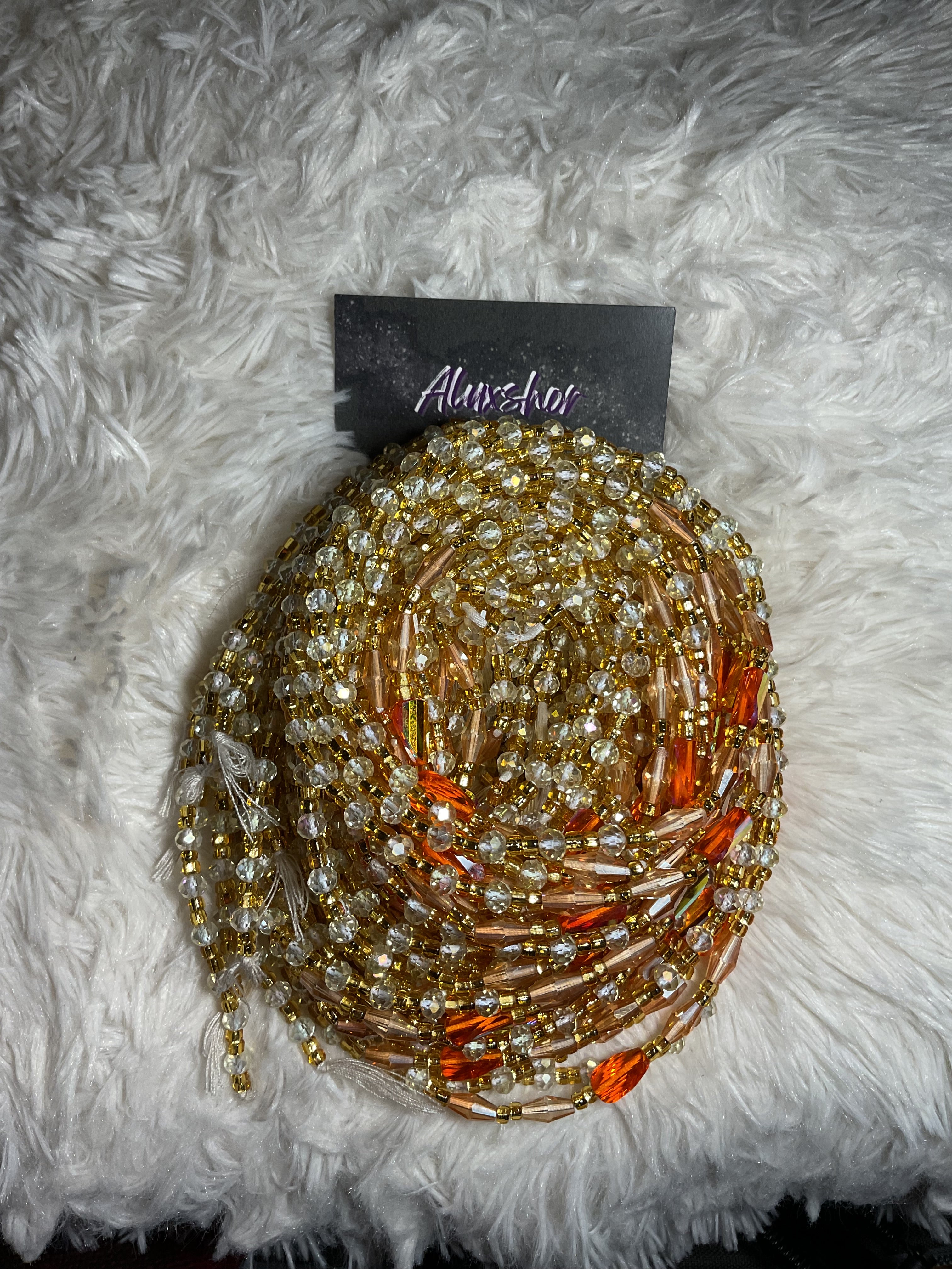 White gold ice gemmed beads