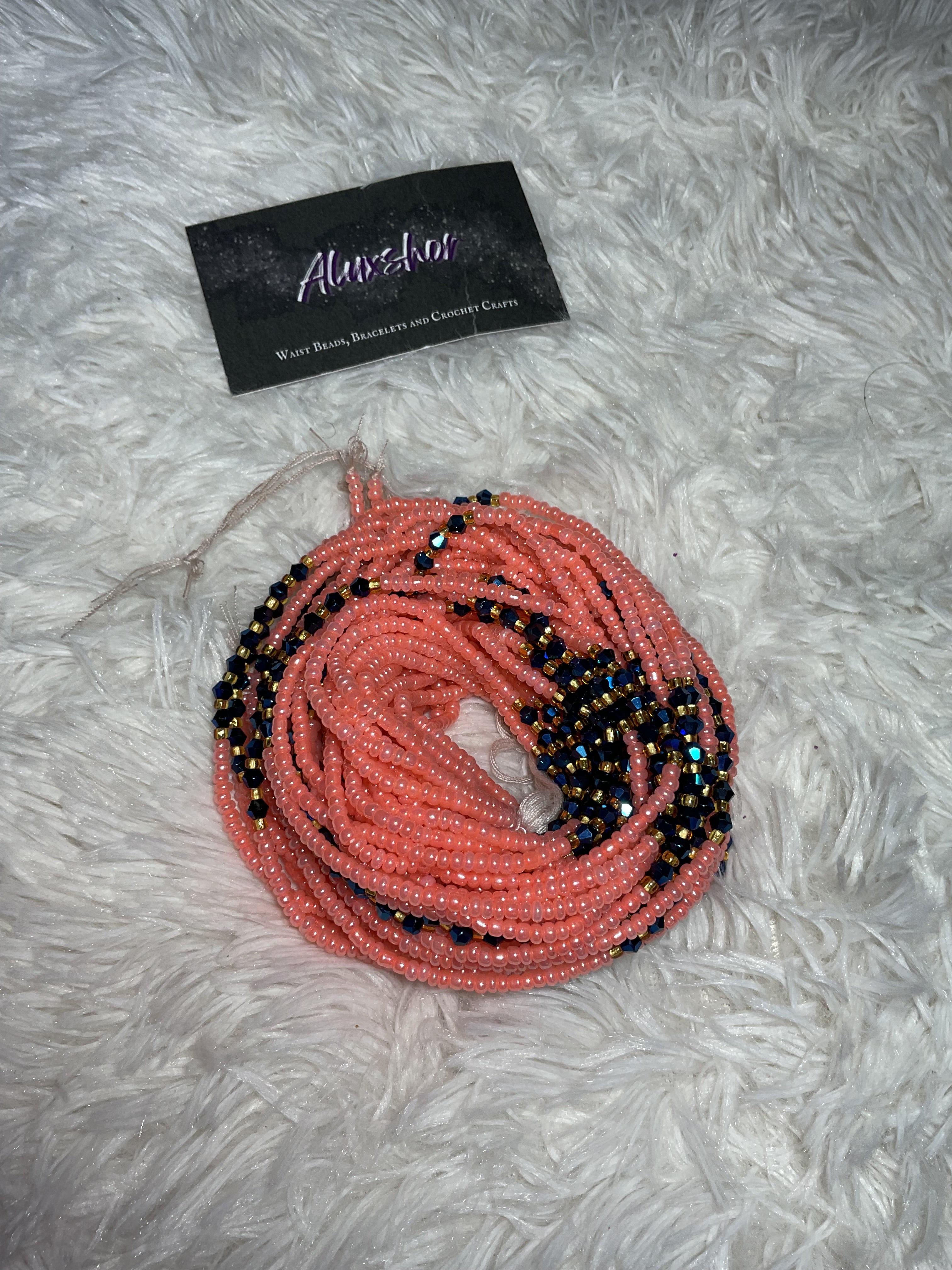 Pink gemmed Beads