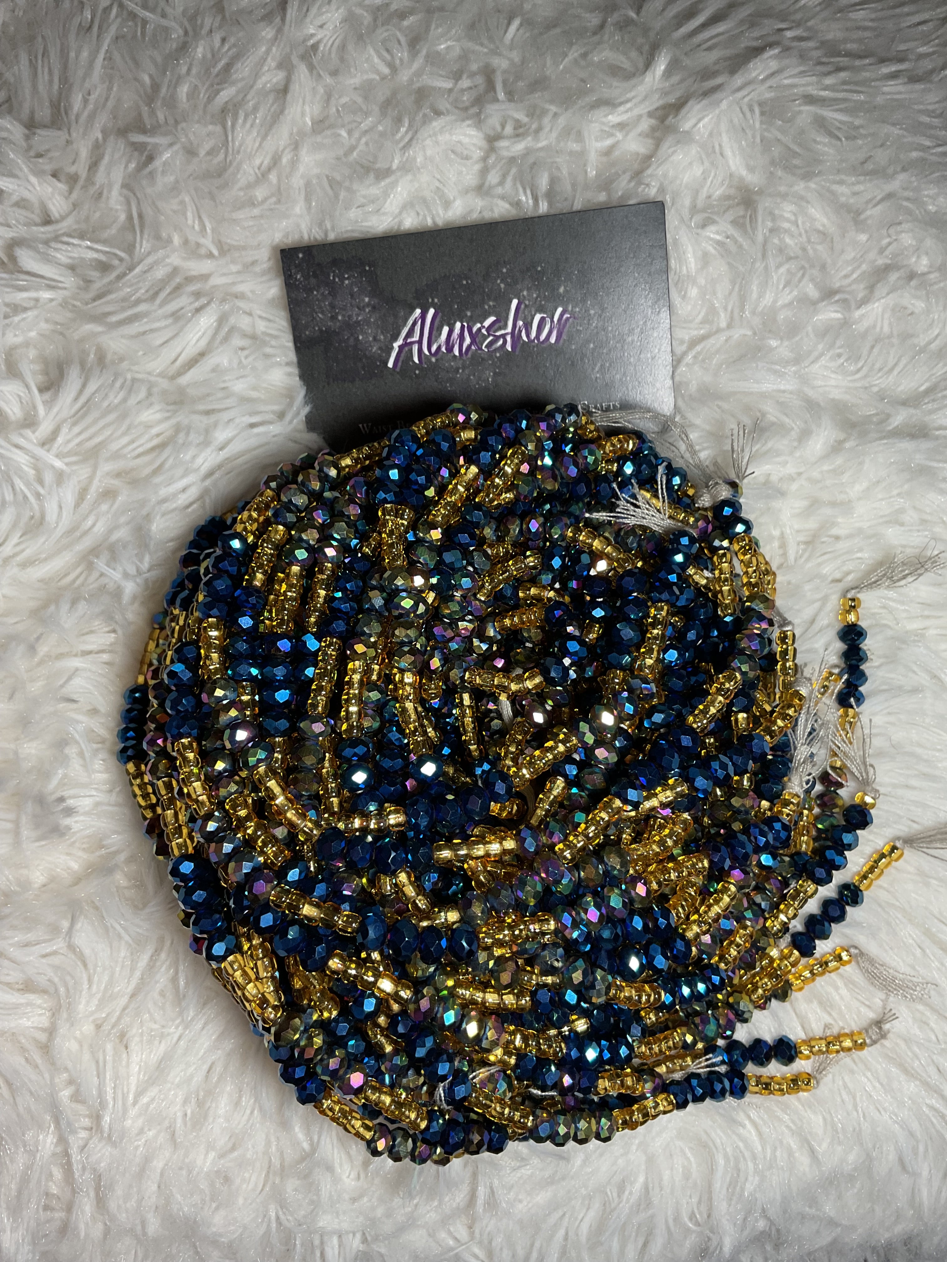 Deep Blue/Gold Dream beads