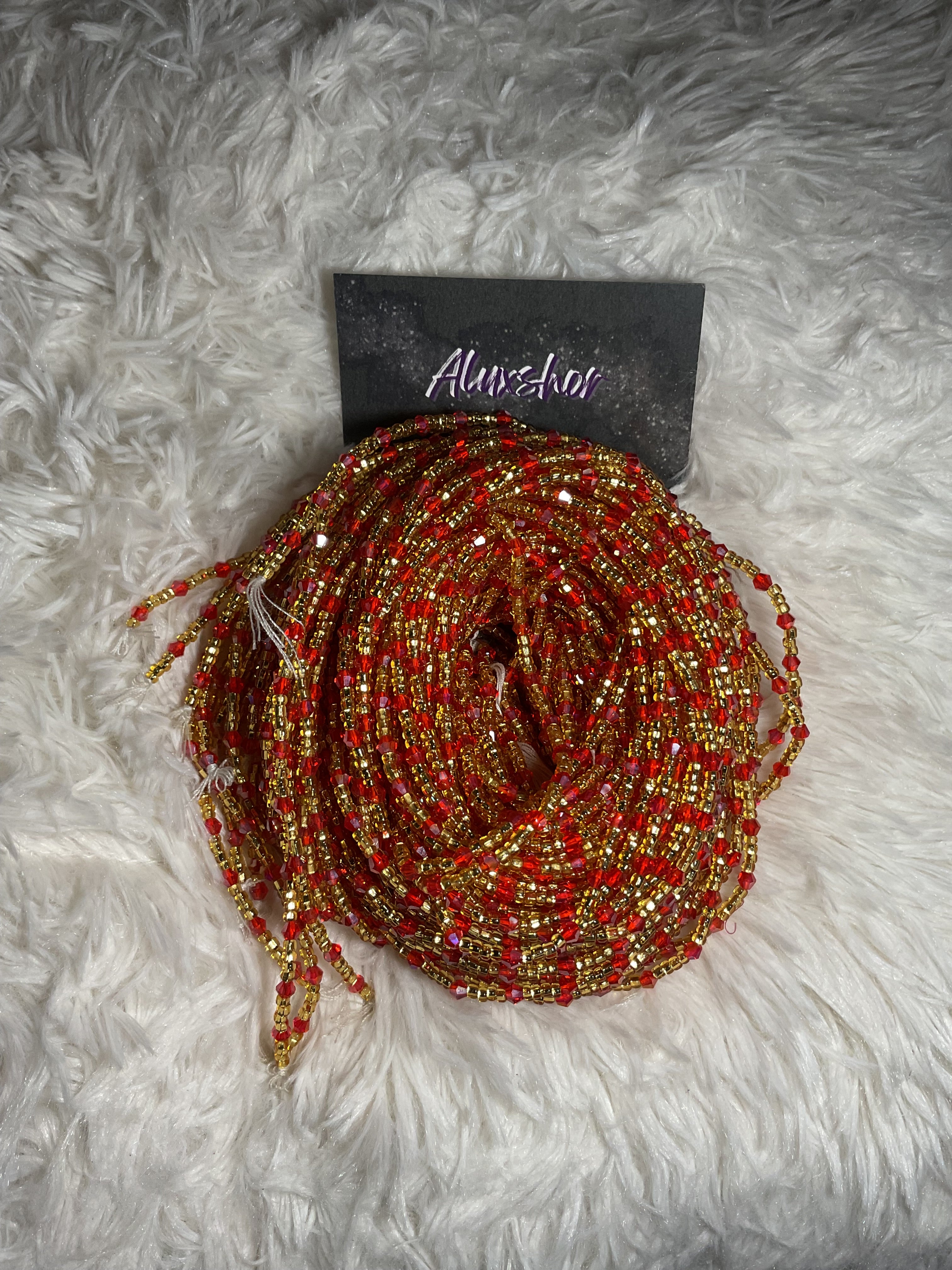 Red Gold Beads