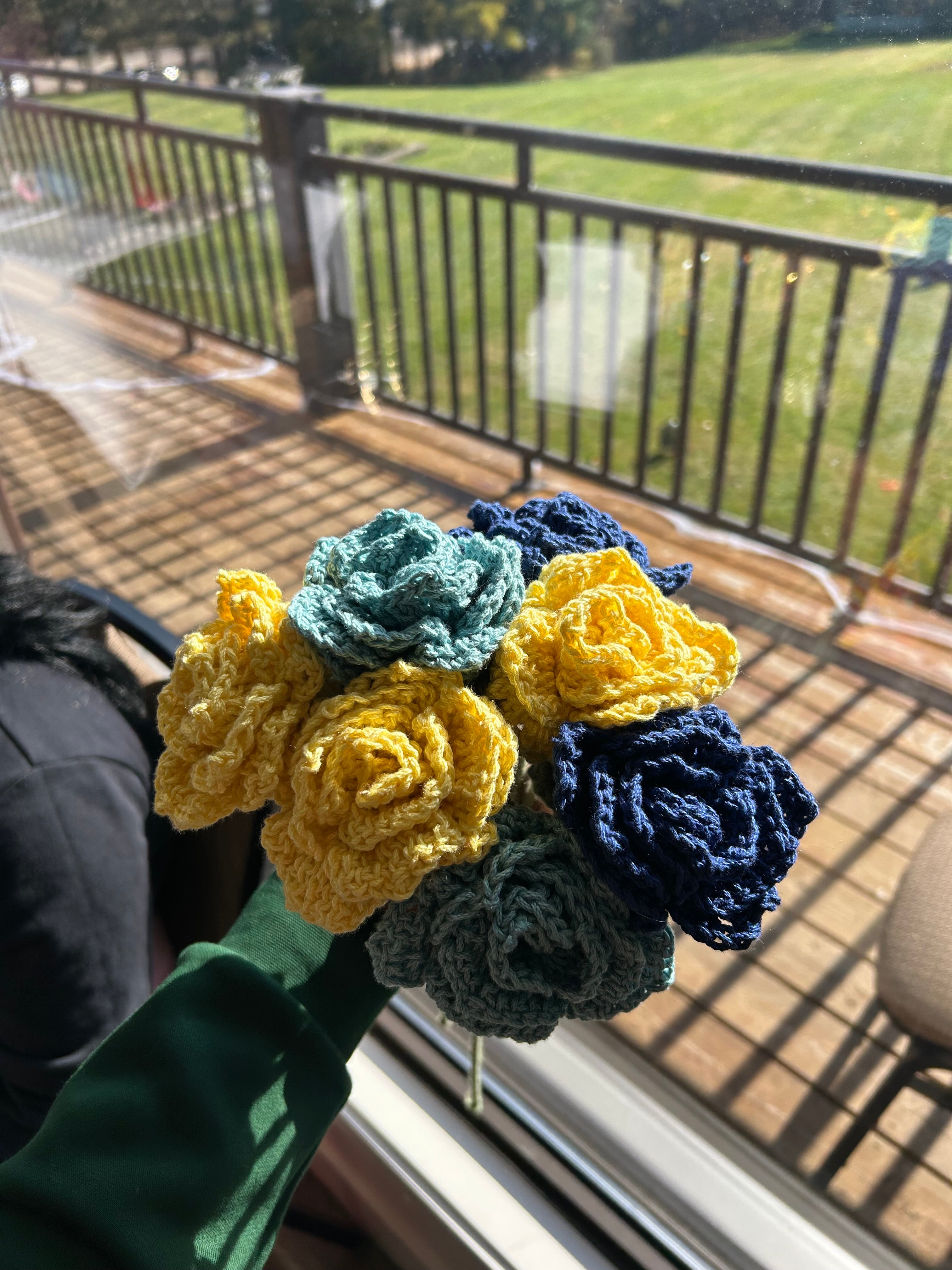 Crochet rose bouquets