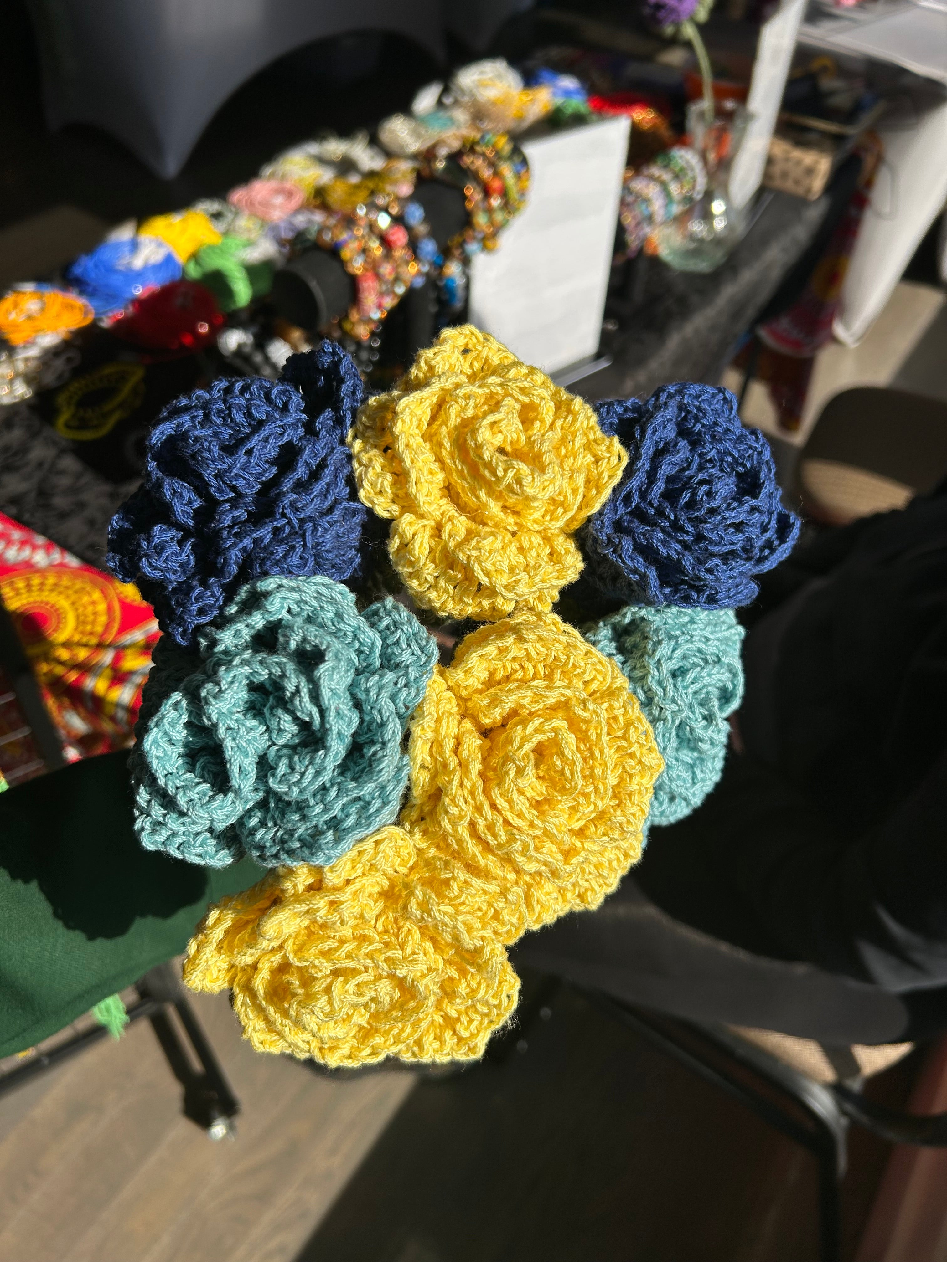 Crochet rose bouquets