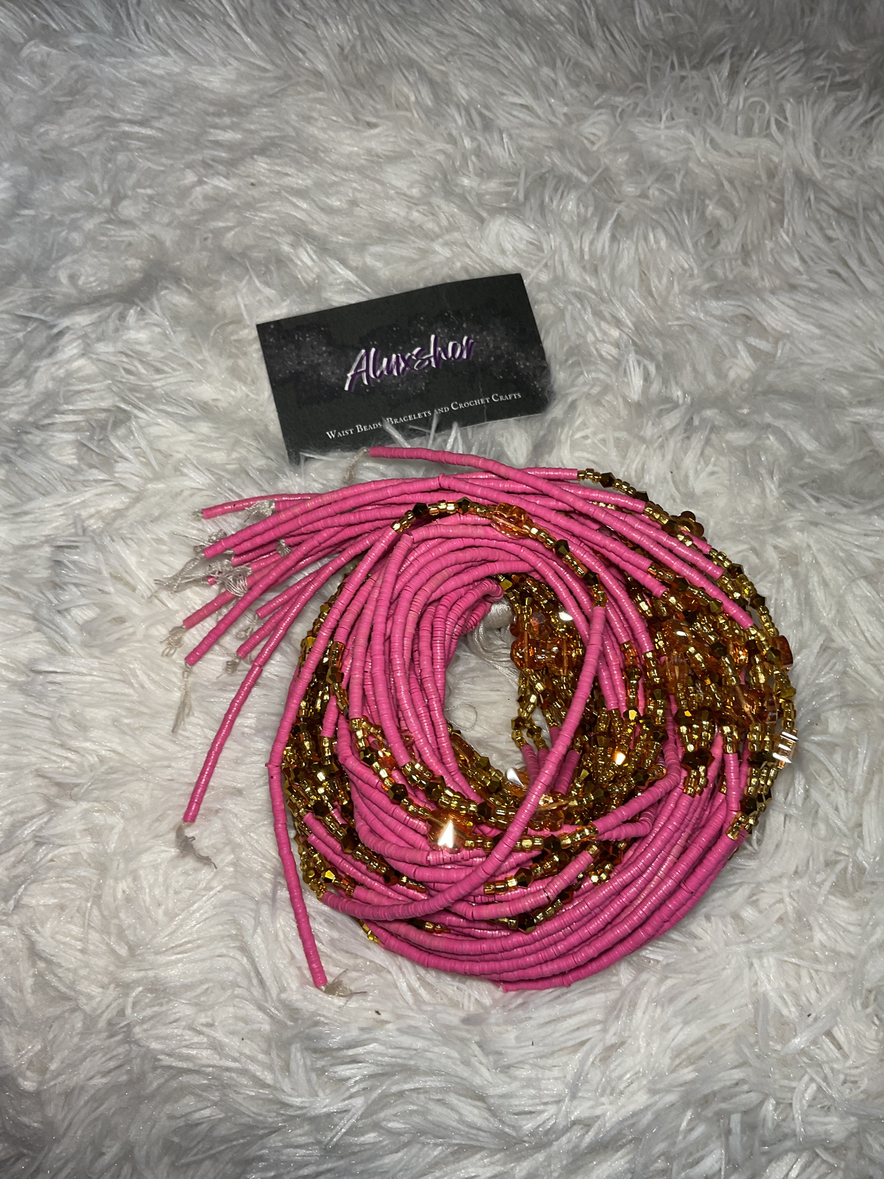 Pink flower beads