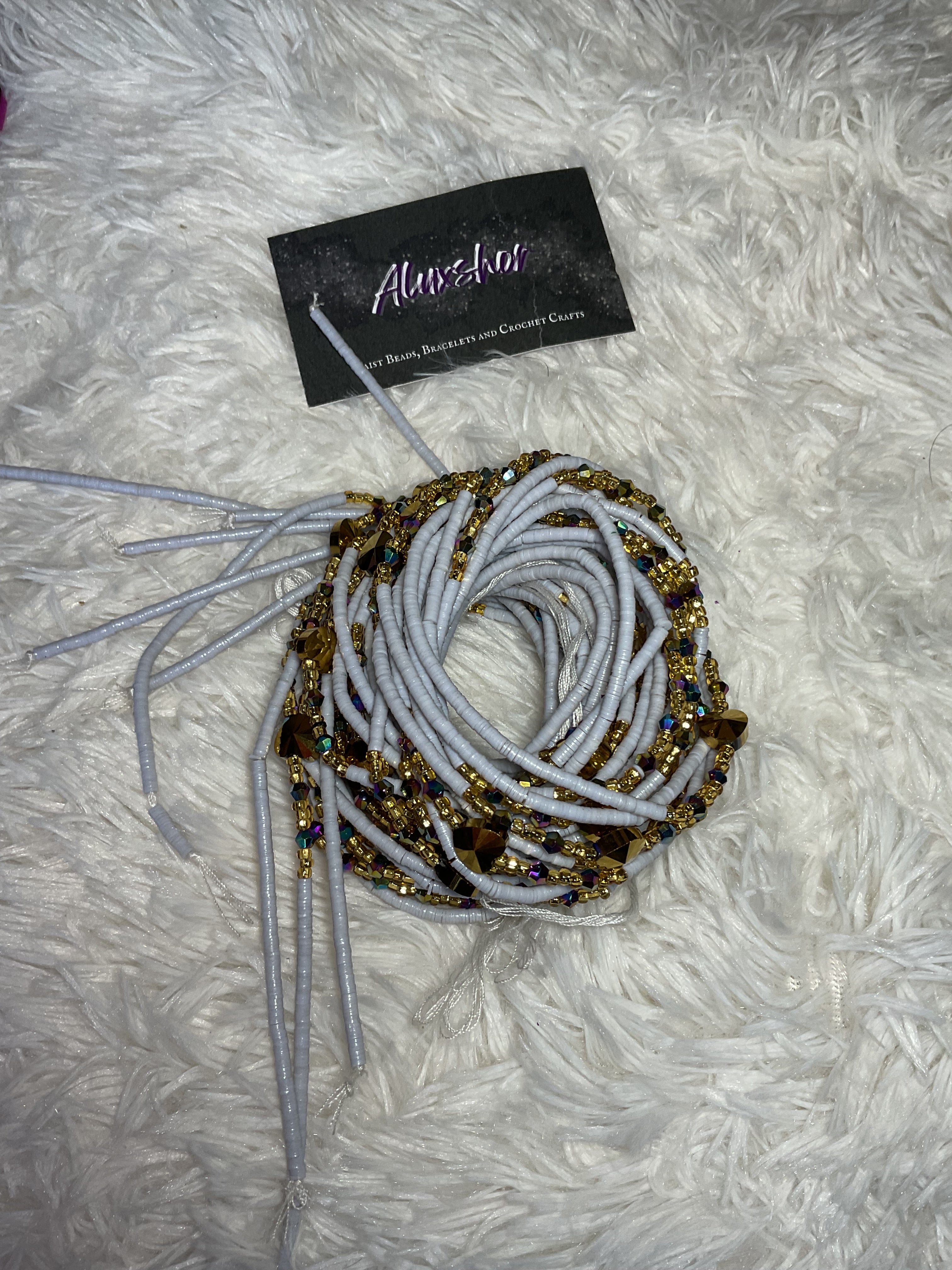 Off white heart beads