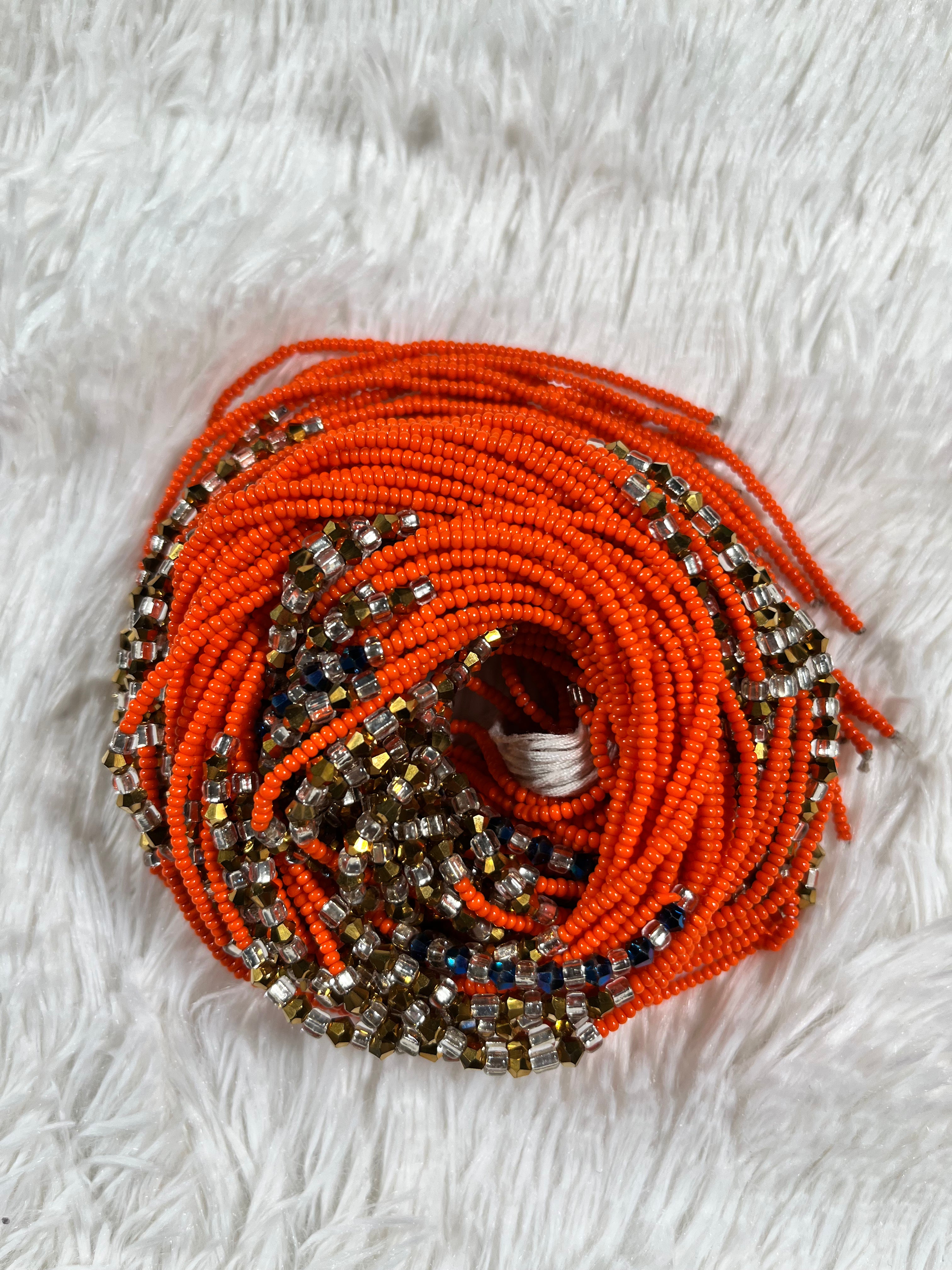 Orange Gemmed Beads