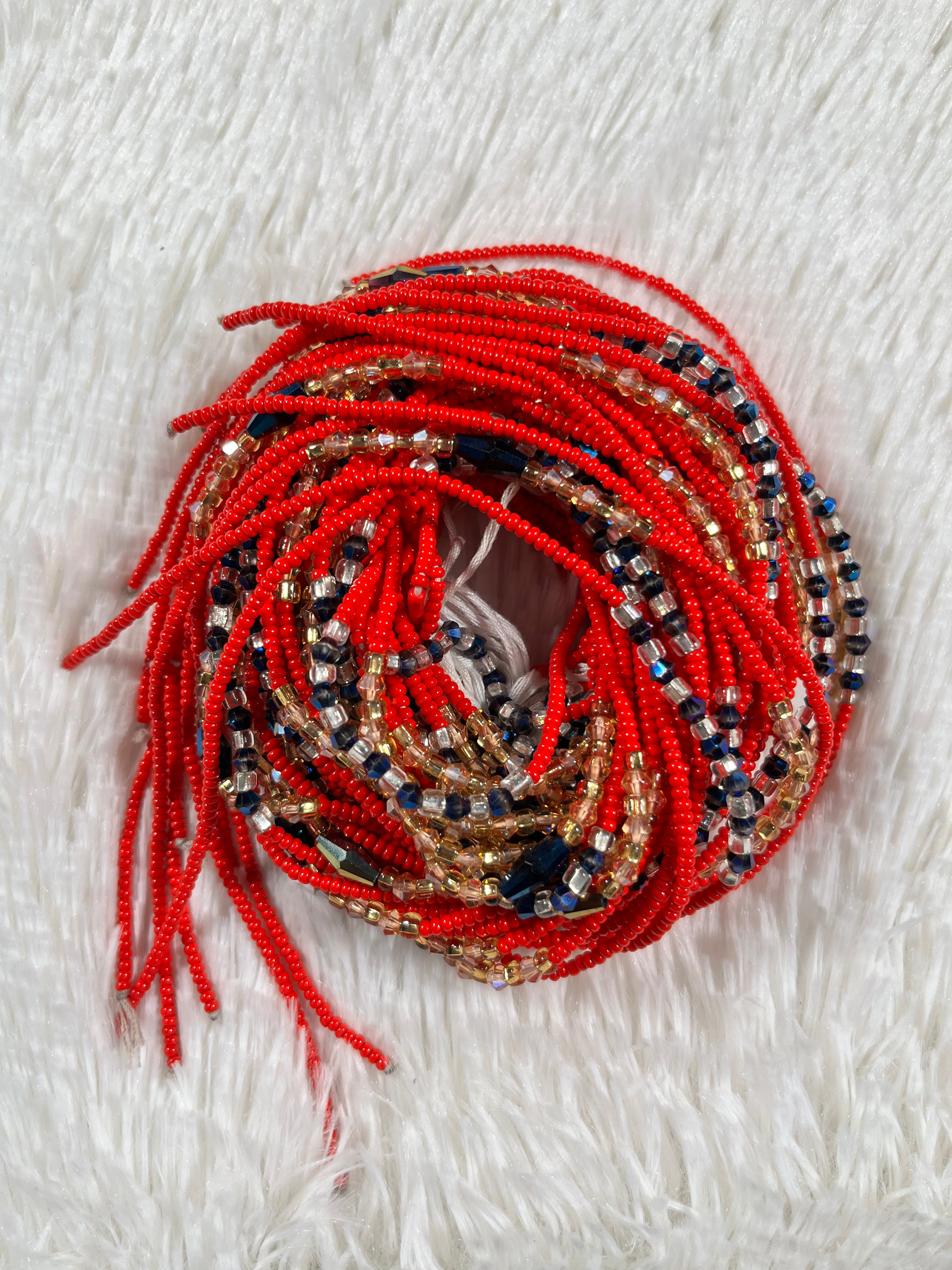Red Gemmed Beads