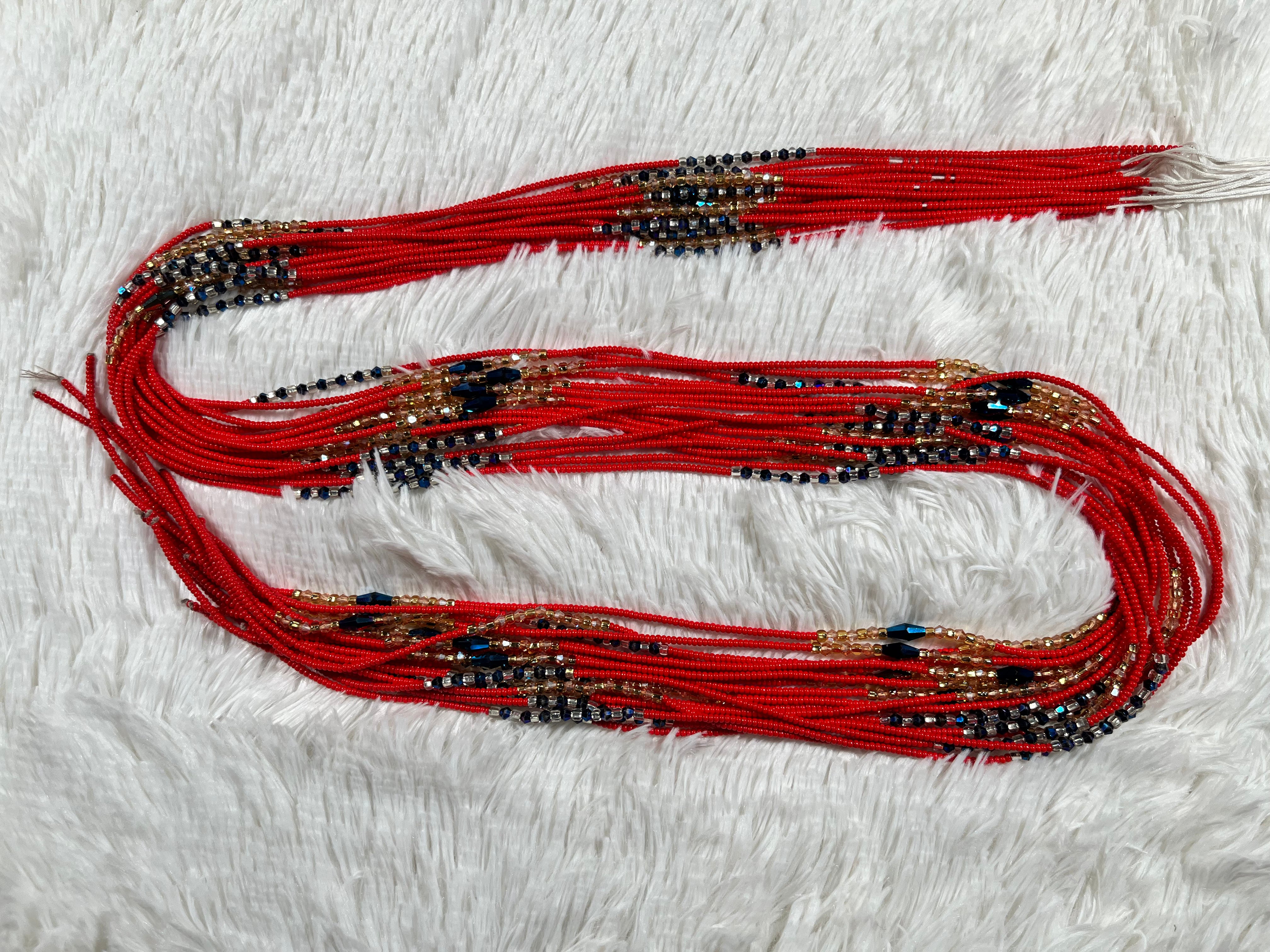 Red Gemmed Beads