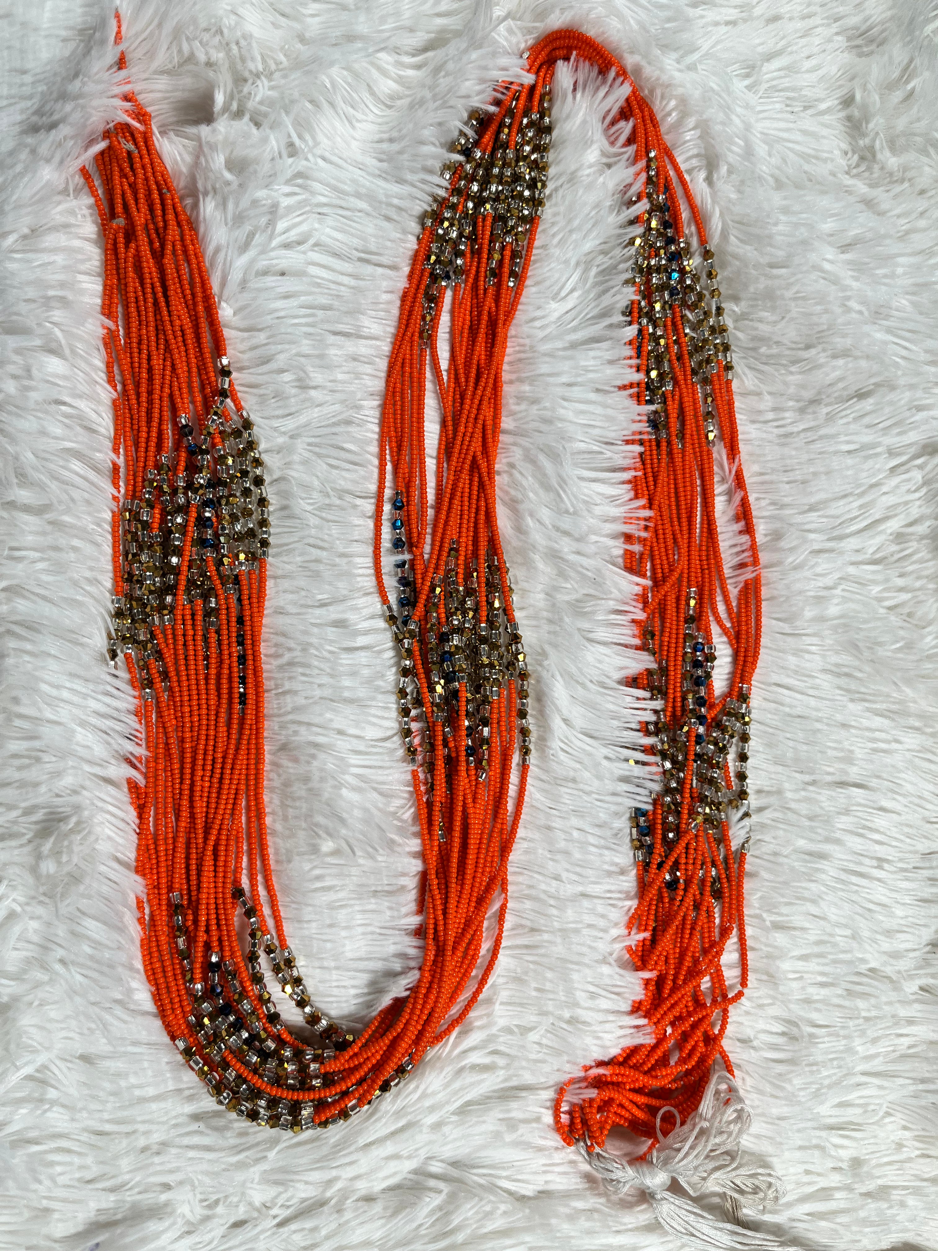 Orange Gemmed Beads